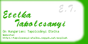 etelka tapolcsanyi business card