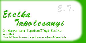 etelka tapolcsanyi business card